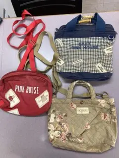 PINK HOUSEとINKBORGのバッグ3点セット難あり