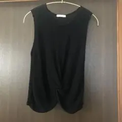 LOUNIEルーニィ ブラック ノースリーブ トップス サイズF