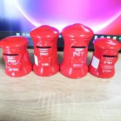 昭和　アンティーク　置物　ポスト　貯金箱　４個