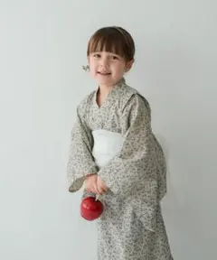 riziere キッズ　ボタニカルプリント　浴衣 L 120女の子