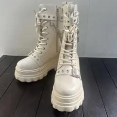 白　ブーツ　厚底　コスプレ