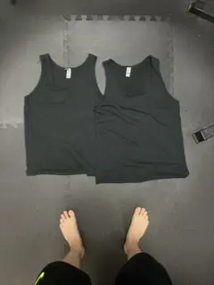 GILDAN ブラックタンクトップ 2枚セット Mサイズ