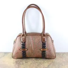 ETRO エトロペイズリー柄ベルトデザインハンドバッグ
