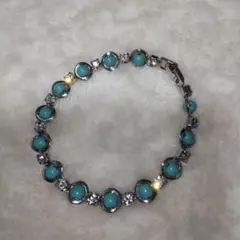 ターコイズブルー クリスタルリンクブレスレット