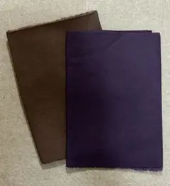 コットンリネン生地 パープルとブラウンのセット 各108x40