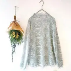 上品な透け感❤️PORTE シアーメロウカットソー M 長袖 緑 重ね着 38