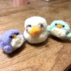 【小学５年生制作】羊毛フェルト　アヒル&ペンギン　ぬいぐるみ　3点セット