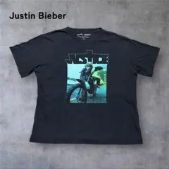 【1130】JUSTIN BIEBERTシャツJUSTICE長半袖黒ブラックM