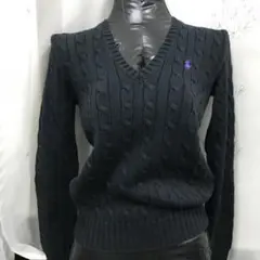 ポロラルフローレン ケーブルニット ブラック