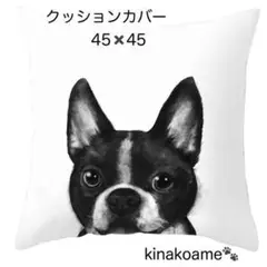 クッションカバー　インテリア　 動物プリント　犬　いぬ　匿名配送