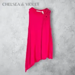 【CHELSEA & VIOLET】　ノースリーブチュニック　変形アシメ　ピンク