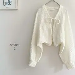 Amista ぽこぽこボレロカーディガン　アイボリー　3600