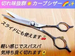 切れ味抜群カーブシザー✨美容師スライドOK✨トリマートリミングシザーペットシザー