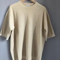BEAUTY&YOUTH ベージュ クルーネックニット 半袖