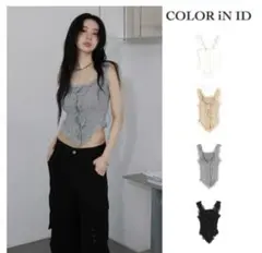 【COLOR IN ID】Wayne Frill Lace Sleeveless
