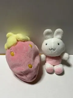 マザーグースの森　うさちゃん　　平成レトロ　キーホルダー　マスコット　2点セット ☆うさちゃん＆ぴよちゃんダブルチェーンマスコット☆マザー