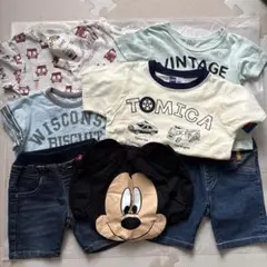 【即日発送可】7点セットキッズTシャツ パンツ トミカ ミッキー 半袖 男の子