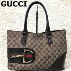 GUCCI トートバッグ シェリーライン デカホースビット ゴールド金具