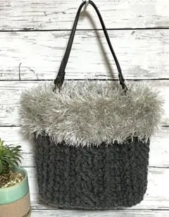 アラン模様のバッグ(手編み)