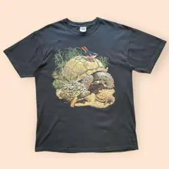 00s ギルダン アニマルプリント Tシャツ ブラック