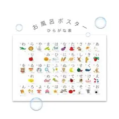 【お風呂ポスター】A3サイズ ひらがな表 あいうえお表 防水