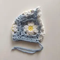【ボンネット(薄青)】 にじぱぺ 10cm ぬい服