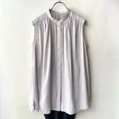 極美品✨マッキントッシュ　バンドカラー　ノースリーブ ブラウス　38 薄グレー