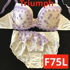 新品未使用 ☆トリンプ Ｆ７５ 可愛いブラ＆ショーツ Ｌ セット