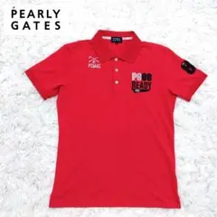 パーリーゲイツ PEARLY GATES　ポロシャツ　半袖　レッド　メンズ　4