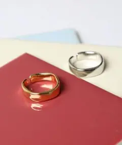 【シンプルでスタイリッシュ】LUON シンプルメタルリング ゴールド リング