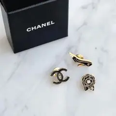 CHANEL シャネル ココマーク カメリア ヒール ピンブローチ 3個セット