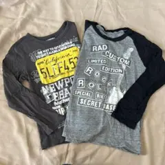 長袖カットソー グレーと黒 2枚セット