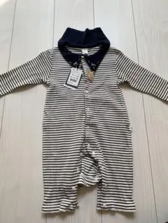 Cottoli ストライプ 襟付きロンパース