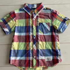 Moujonjon 半袖チェックシャツ 120