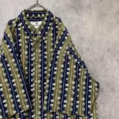 00s 半袖　柄シャツ　綿　メンズ　L 古着　個性派