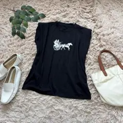 6111 新品❃デイジー❃ノースリーブカットソー/モックネック/ブラック/M