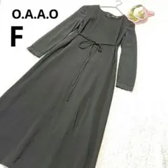 O.A.A.O フォーマル ロング丈ワンピース 無地 冠婚葬祭 袖シースルー/F