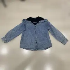 デニムブルー オフショルダーシャツ 長袖　サイズ160