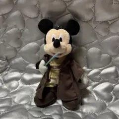 ディズニー　スターウォーズ ぬいぐるみバッジ　4点セット ミッキーたちがジェダイのキャラに☆ディズニーランドのスター