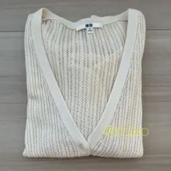 ユニクロ UNIQLO メッシュカーディガン オフホワイト M