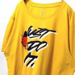 ナイキ JUST DO IT バスケット ロゴ Tシャツ イエロー黄色L古着