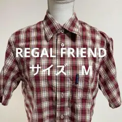 REGAL FRIEND半袖チェックシャツ 赤と白トップス半袖