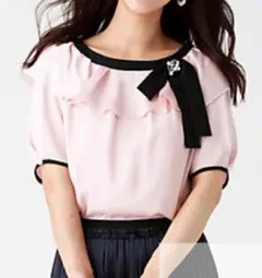 新品 クロエ Chloe ピンク フリルリボントップス