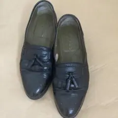 LANCEL ブラック レザー ローファー 25.5cm