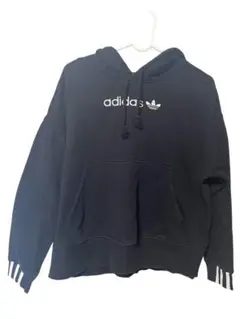 adidas ブラック フード付きトレーナー Sサイズ