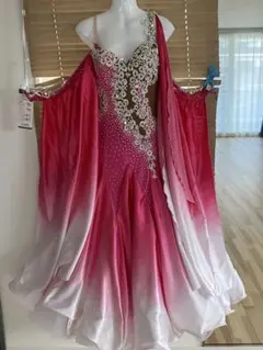 社交ダンス用ピンクグラデーションドレスＬ