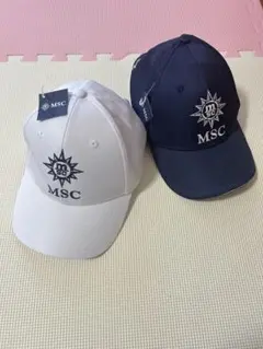 MSCキャップ2個セット（ホワイト・ネイビー）