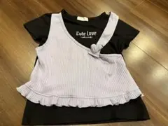 Cute Love レイヤードトップス 黒と紫