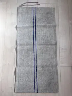 アンティーク　グレインサック　穀物袋　ブルーライン