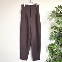 GRL グレイル　ハイウエストテーパードパンツ あずき色　S シンプル　通勤服